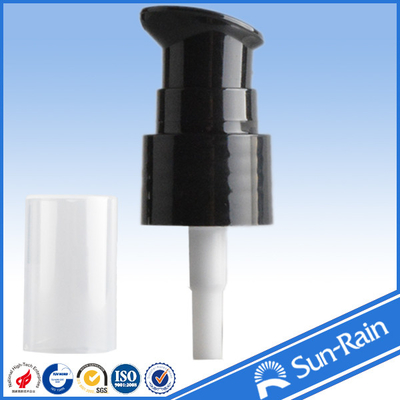 Pompe cosmétique en plastique noire de bouteille de lotion/pompe de traitement avec l'overcap