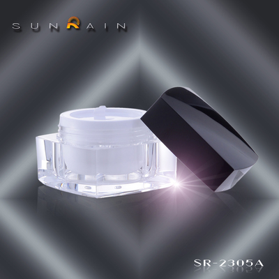 Le cosmétique en plastique vide en verre cogne le SR 2305 récipients et pots cosmétiques