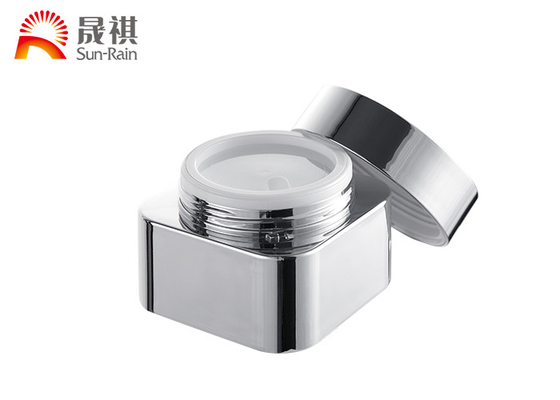 Pot argenté fait sur commande de crème de l'aluminium PMMA empaquetant 50g pour le conteneur cosmétique SR2308B
