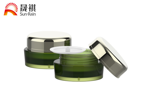 Pots en plastique de PMMA 15g 30g 50g de mur vert de double autour du pot cosmétique SR-2302