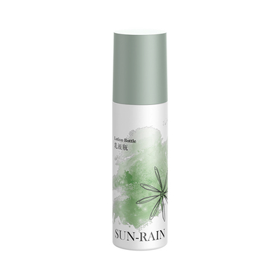 Bouteille de lotion de sérum cosmétique vert à paroi unique 120 ml avec distributeur