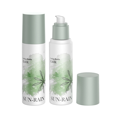Bouteille de lotion de sérum cosmétique vert à paroi unique 120 ml avec distributeur
