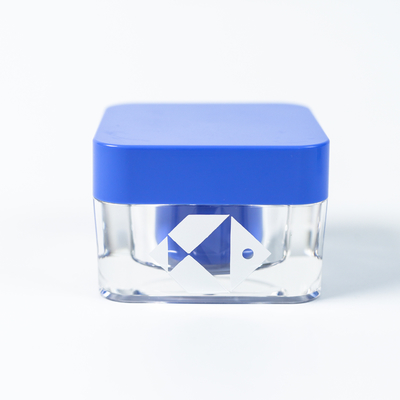 Boîtier de crème pour le visage à double paroi vide 30g 50g acrylique carré avec impression professionnelle