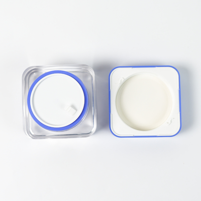 Boîtier de crème pour le visage à double paroi vide 30g 50g acrylique carré avec impression professionnelle