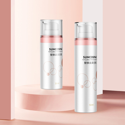 30 ml 50 ml Pompes PET Emballage Cosmétique Remplaçable Remplaçable PET Bouteille de crème pour le visage à double paroi