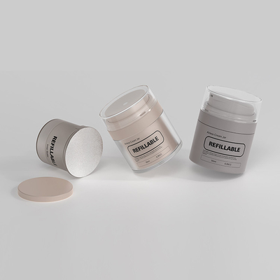 échantillon gratuit 50 ml bouteille de pompe sans air rechargeable pour la lotion de sérum de fondation