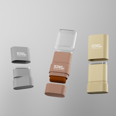 Fabrique directe peut personnaliser la couleur fondation Stick tout plastique de forme ovale bouteille de déodorant avec un pinceau