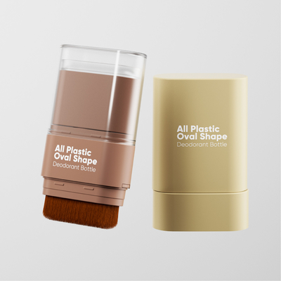 Fabrique directe peut personnaliser la couleur fondation Stick tout plastique de forme ovale bouteille de déodorant avec un pinceau