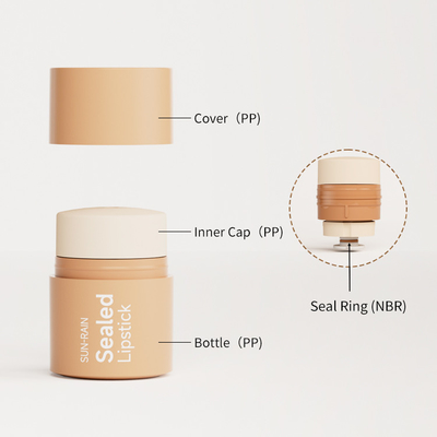 Personnalisé 15g Rotation Gloss Labia Masque Labia Plastic Blush Stick Solid Balm Déodorant Tube de maquillage Récipient Pp Bouteille de rouge à lèvres scellée