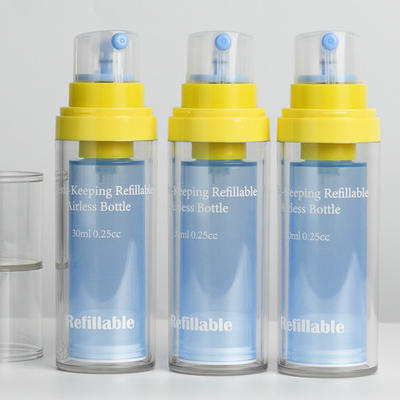 Fabricants Bouteille en PET à double paroi Bouteille de pompe sans air de 30 ml à conserver fraîchement