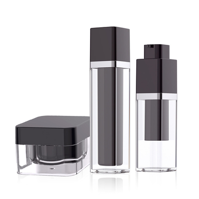 La pompe privée d'air claire acrylique de noir de place met le volume et le pot en bouteille